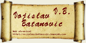 Vojislav Batanović vizit kartica